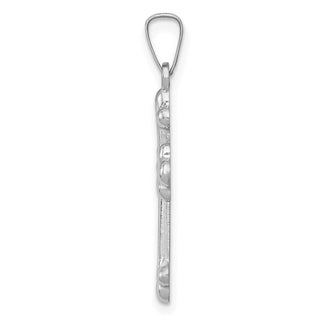 14k White Gold Polished Budded Cross Pendant XR1601