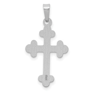 14k White Gold Polished Budded Cross Pendant XR1601