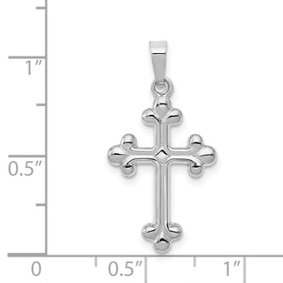 14k White Gold Polished Budded Cross Pendant XR1601