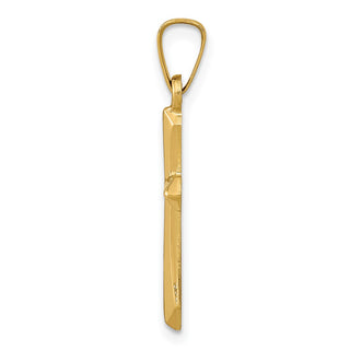 14k Yellow Gold Polished Cross Pendant XR1610
