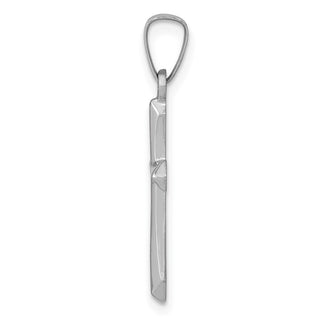 14k White Gold Polished Cross Pendant XR1611