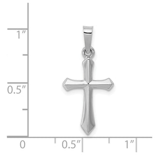 14k White Gold Polished Cross Pendant XR1611
