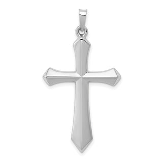 14k White Gold Polished Cross Pendant XR1617