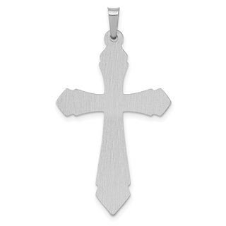 14k White Gold Polished and Satin Cross Pendant XR1619