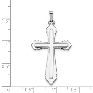 14k White Gold Polished and Satin Cross Pendant XR1619