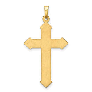 14k Yellow Gold Polished and Textured Passion Cross Pendant