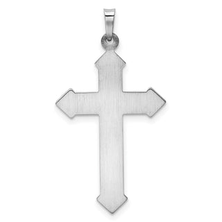 14k White Gold Polished and Textured Cross Pendant XR1624