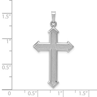 14k White Gold Polished and Textured Cross Pendant XR1624