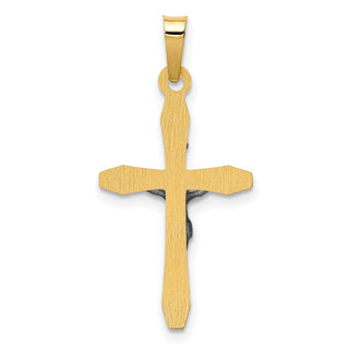 14k Yellow and White Gold Polished Inri Latin Crucifix Pendant XR1627