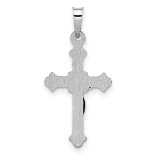 14k White Gold Polished Inri Crucifix Pendant XR1629