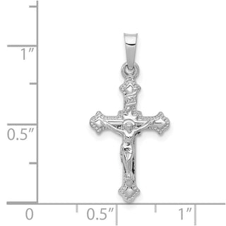 14k White Gold Polished Inri Crucifix Pendant XR1629