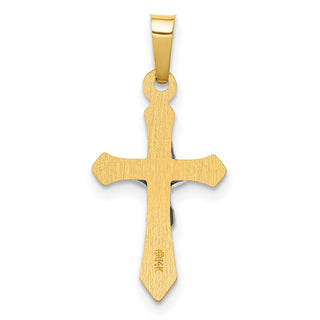 14k Two-tone Gold Polished INRI Crucifix Pendant XR1630