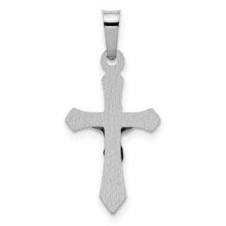 14k White Gold Polished Inri Crucifix Pendant XR1631