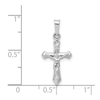 14k White Gold Polished Inri Crucifix Pendant XR1631