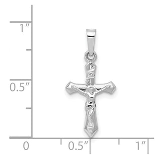 14k White Gold Polished Inri Crucifix Pendant XR1631