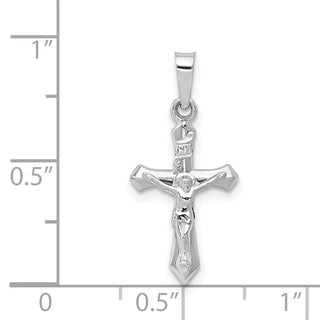 14k White Gold Polished Inri Crucifix Pendant XR1631