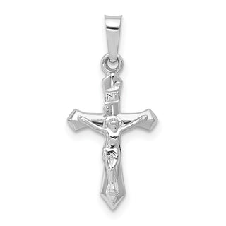 14k White Gold Polished Inri Crucifix Pendant XR1631