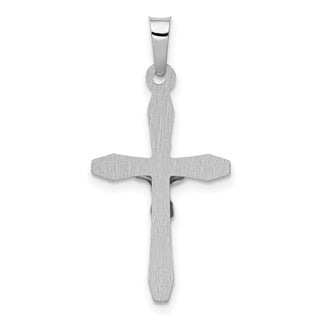 14k White Gold Polished Inri Crucifix Pendant XR1635