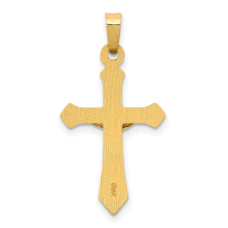14k Two-tone Gold Polished INRI Crucifix Pendant XR1636