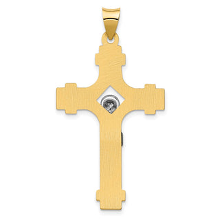 14k Yellow and White Gold Polished Inri Latin Crucifix Pendant XR1641