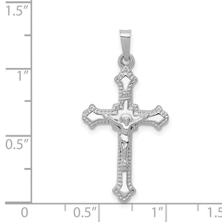 14k White Gold Polished Inri Crucifix Pendant XR1642