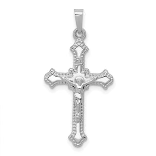 14k White Gold Polished Inri Crucifix Pendant XR1642