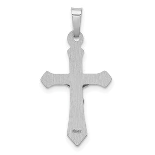 14k White Gold Polished Inri Crucifix Pendant XR1644