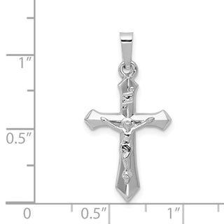 14k White Gold Polished Inri Crucifix Pendant XR1644