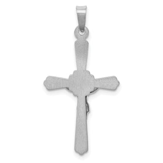 14k White Gold Polished Inri Crucifix Pendant XR1649