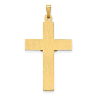 14k Two-tone Gold Polished INRI Crucifix Pendant XR1651