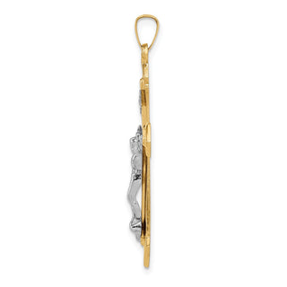14k Yellow and White Gold Polished Inri Crucifix Pendant XR1658