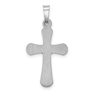 14k White Gold Polished Inri Rounded Crucifix Pendant XR1663