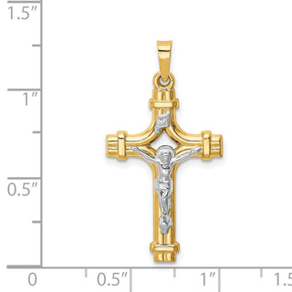 14k Yellow Gold Two-Tone Polished INRI Crucifix Pendant