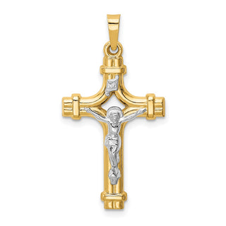 14k Yellow Gold Two-Tone Polished INRI Crucifix Pendant