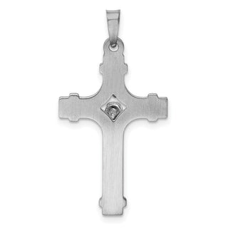 14k White Gold Polished Inri Crucifix Pendant XR1665
