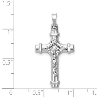 14k White Gold Polished Inri Crucifix Pendant XR1665