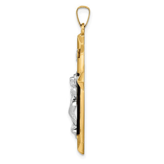 14k Yellow and White Gold Polished Inri Crucifix Pendant XR1667