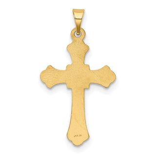 14k Yellow Gold Budded Cross Pendant XR167