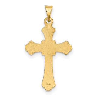 14k Yellow Gold Budded Cross Pendant XR167