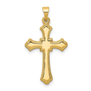 14k Yellow Gold Budded Cross Pendant XR167