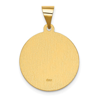 14k Yellow Gold Polished & Satin Spanish Our Lady Guadalupe Hollow Medal Pendant