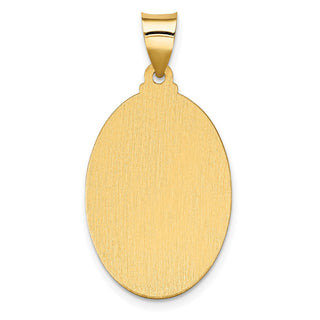 14k Yellow Gold Polished & Satin Hollow Spanish Lady Of Guadalupe Medal Pendant