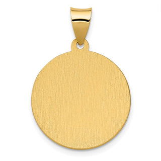 14k Yellow Gold Polished and Satin St. Agatha Hollow Medal Pendant