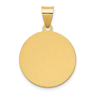 14k Yellow Gold Polished and Satin Hollow Spanish Saint Anne Medal Pendant