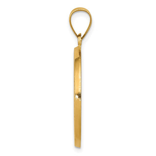 14k Yellow Gold Polished and Satin St. Benedict Reversible Hollow Medal Pendant