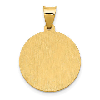 14k Yellow Gold Polished and Satin St. Brigid Hollow Medal Pendant
