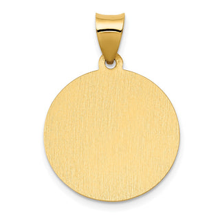 14k Yellow Gold Polished and Satin St. Catherine Hollow Medal Pendant