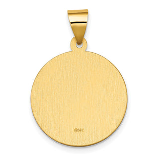 14k Yellow Gold Polished and Satin St. Daniel Hollow Medal Pendant