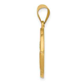 14k Yellow Gold Polished and Satin Hollow Spanish St. Gabriel Medal Pendant