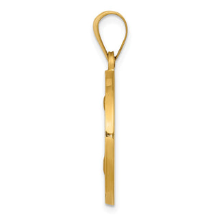 14k Yellow Gold Polished and Satin Hollow Spanish St. Joseph Medal Pendant